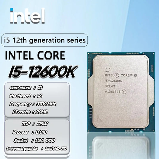 Intel Core I5-12600K – Core I5 12th Gen Alder Lake 10-Core (6P+4E) 3.7 GHz LGA 1700 125W Intel UHD Graphics 770 Desktop Processor